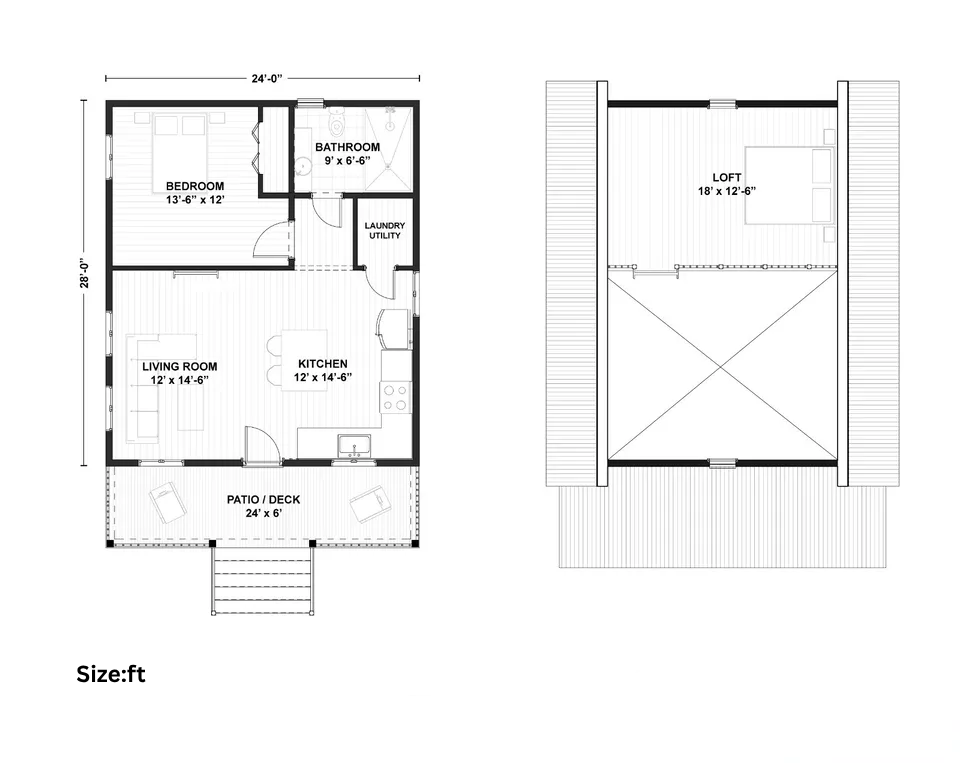KLA-095 Kit Home With Bedroom, Bathroom & Kitchen (816 sq ft) - Image 2