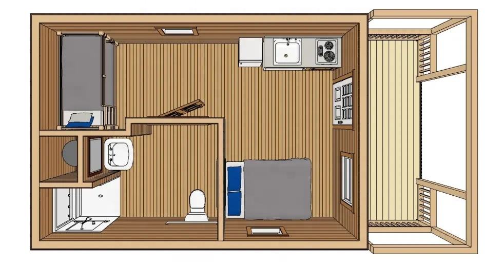 FUA-701 Tiny Wooden Home Kit (364 sq ft) - Image 2