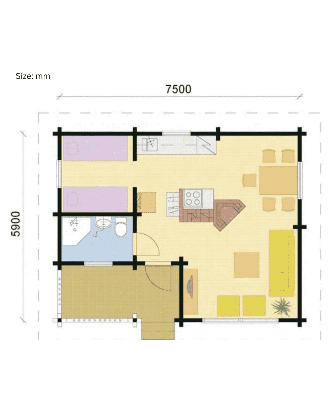 TSD-976 Kit Home With Bedroom, Bathroom & Kitchen (477 sq ft) - Image 2