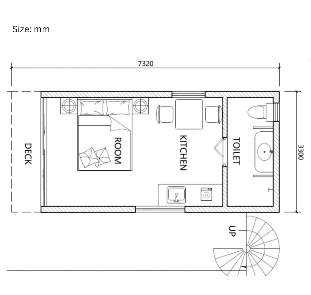 TS510 Tiny House For Backyard With Bathroom (260sqft) - Image 3