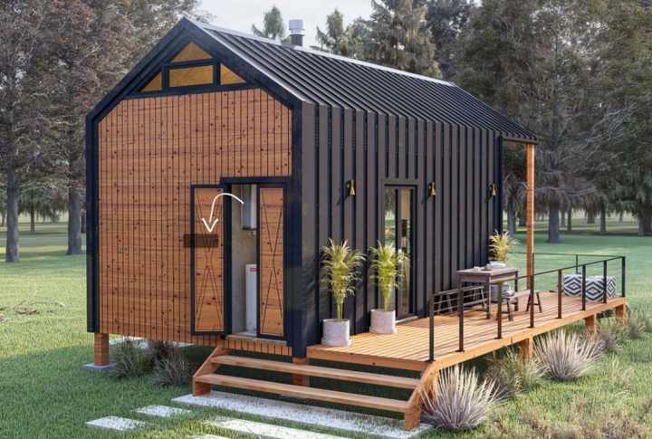 164-TRM Modern Eco-Friendly Wooden Kit Home With Bedroom, Bathroom & Kitchen (468 sq ft) - Image 8