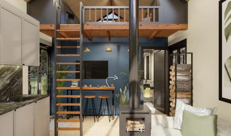 164-TRM Modern Eco-Friendly Wooden Kit Home With Bedroom, Bathroom & Kitchen (468 sq ft) - Image 3