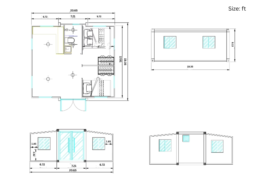 K68 Off-Grid Tiny Home With 2 Bedrooms, Kitchen & Bathroom (400 sq ft) - Image 10